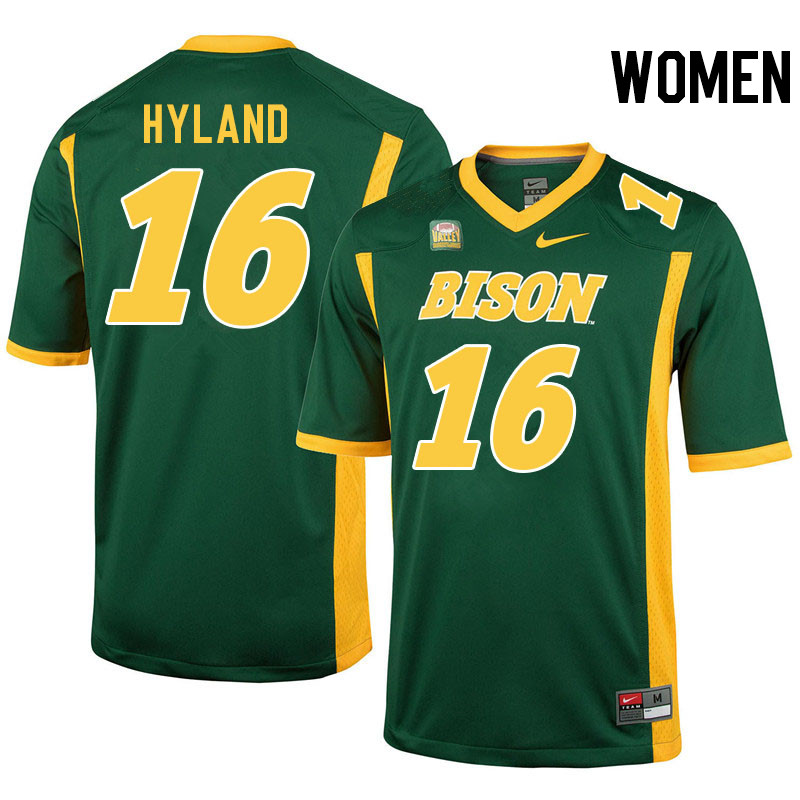 Women #16 Isaac Hyland North Dakota State Bison College Football Jerseys Stitched-Green